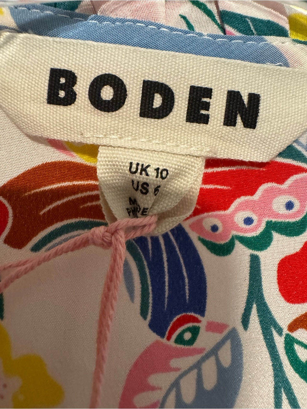 Boden Frill Detail Silk Top Wildflower Floral Blouse NWT Size 6 - Picture 4 of 4